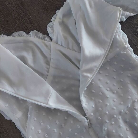 Missguided Milkmaid Skater Dress Dobby US 4 - Picture 4 of 9